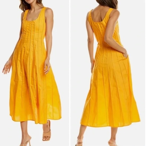 𝅺Nicholas Talullah Orange midi chanterelle dress - Picture 1 of 13